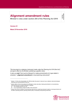 Alignment amendment rules - Department of Infrastructure, Local
