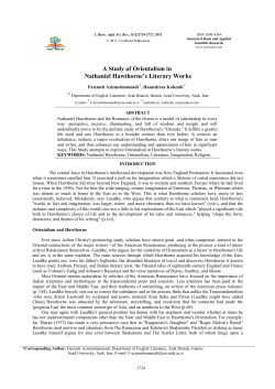 A Study of Orientalism in Nathaniel Hawthorne`s Literary Works