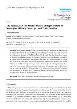 The Flynn Effect in Families: Studies of Register Data on Norwegian