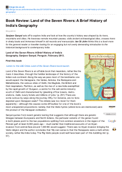 Book Review: Land of the Seven Rivers: A Brief History of India`s