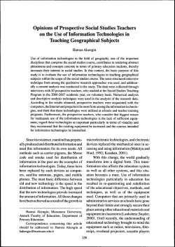 Opinions of Prospective Social Studies Teachers on the