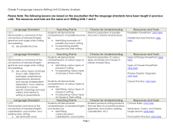Grade 9-Language Lessons-Writing Unit 3