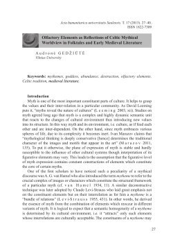 Olfactory elements as reflections of Celtic mythical Worldview in