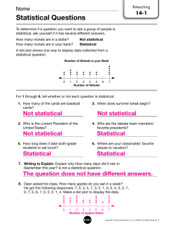 Statistical Questions