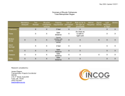 Summary of Bicycle Ordinances Tulsa Metropolitan Region