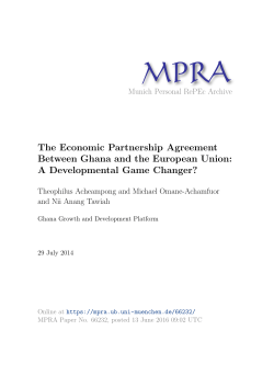 The Economic Partnership Agreement Between Ghana and the