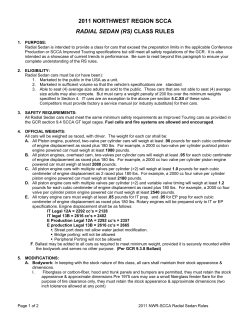 2011 northwest region scca radial sedan (rs) class rules