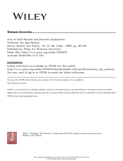 Acts of God? Miracles and Scientific Explanation