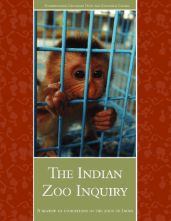 THE INDIAN ZOO INQUIRY A Review of Conditions in