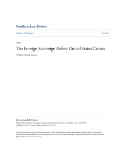 The Foreign Sovereign Before United States Courts