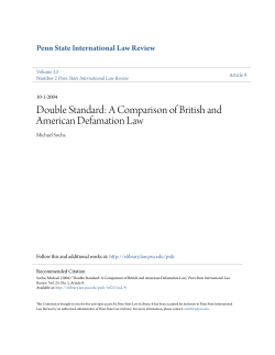 A Comparison of British and American Defamation Law