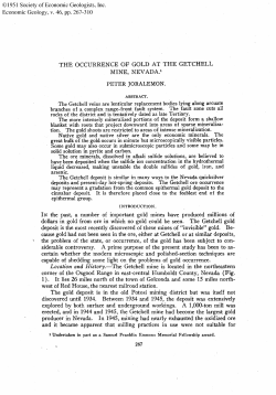 The Occurrence of Gold at the Getchell Mine, Nevada