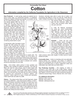 Cotton - California Foundation for Agriculture in the Classroom