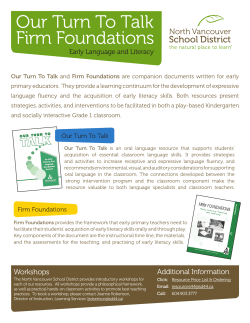 Our Turn To Talk and Firm Foundations