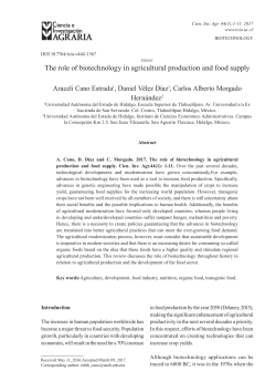 The role of biotechnology in agricultural production and food supply