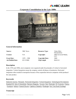 Corporate Consolidation in the Late 1800s