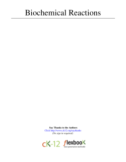 Biochemical Reactions