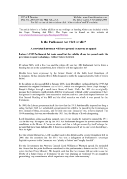 Is the Parliament Act 1949 invalid?