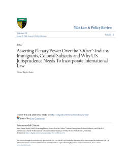 Asserting Plenary Power Over the "Other"