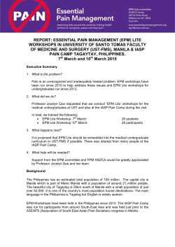 report: essential pain management (epm) lite workshops in