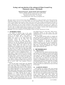 Ecology and reproduction of the endangered Fijian Ground Frog
