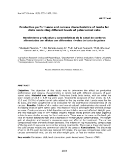 Productive performance and carcass characteristics of lambs fed