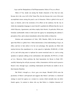 Helen of Troy as a Rhetor