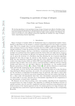 Computing in quotients of rings of integers