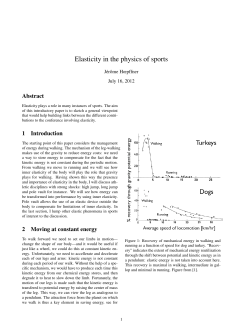Elasticity in the physics of sports