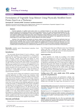 Formulation of Vegetable Soup Mixture Using Physically Modified