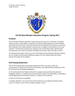 Chi Phi New Member Education Program - Student Affairs