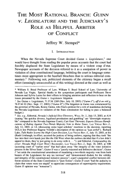 The Most Rational Branch: Guinn v. Legislature and the
