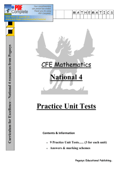 National 4 Practice Unit Tests