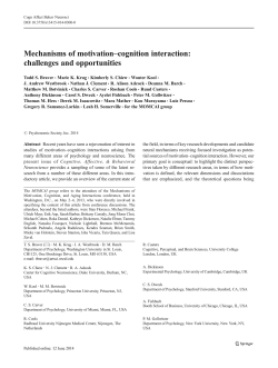 Mechanisms of motivation&ndash;cognition interaction