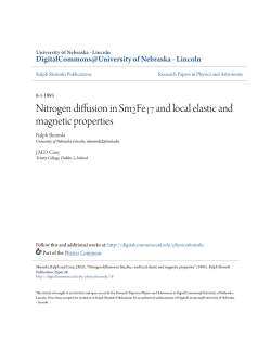Nitrogen diffusion in Sm2Fe17 and local elastic and magnetic