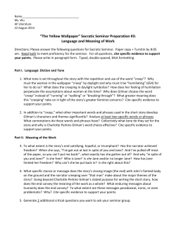 “The Yellow Wallpaper” Socratic Seminar Preparation #3: Language
