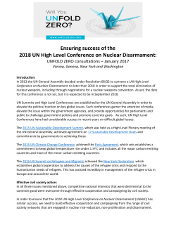 Ensuring success of the 2018 UN High Level