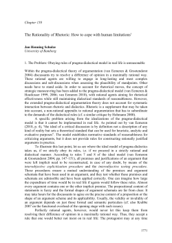 The Rationality of Rhetoric: How to cope with human limitations1