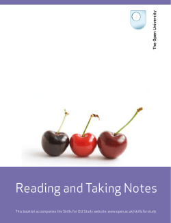 Reading and Taking Notes