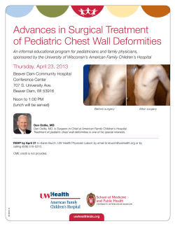 Advances in Surgical Treatment of Pediatric Chest Wall Deformities