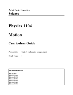 Physics 1104 Curriculum Guide 2005-06