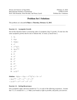 Solutions to Problem Set 1