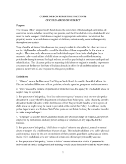 Guidelines on Reporting Incidents of Child Abuse or Neglect