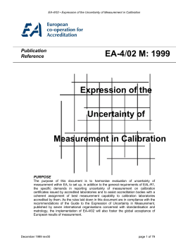 EA-4/02 M: 1999 Measurement in Calibration Expression of