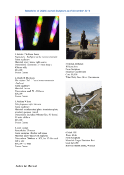 Scheduled of QLDC-owned Sculpture as of November 2014 Author