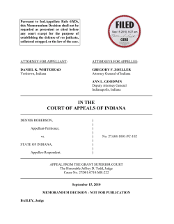 Dennis Robertson v. State of Indiana