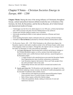 Chapter 9 Notes &ndash; Christian Societies Emerge in Europe, 600 &ndash; 1200