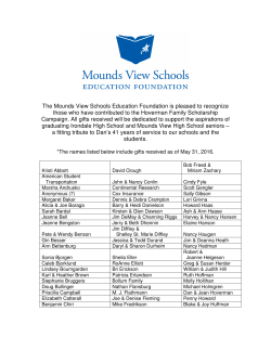 the Hoverman Family Scholarship Donor Recognition Listing