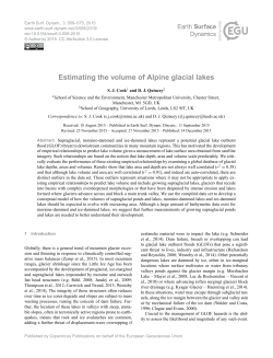 Estimating the volume of Alpine glacial lakes
