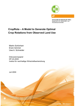 CropRota &ndash; A Model to Generate Optimal Crop Rotations from